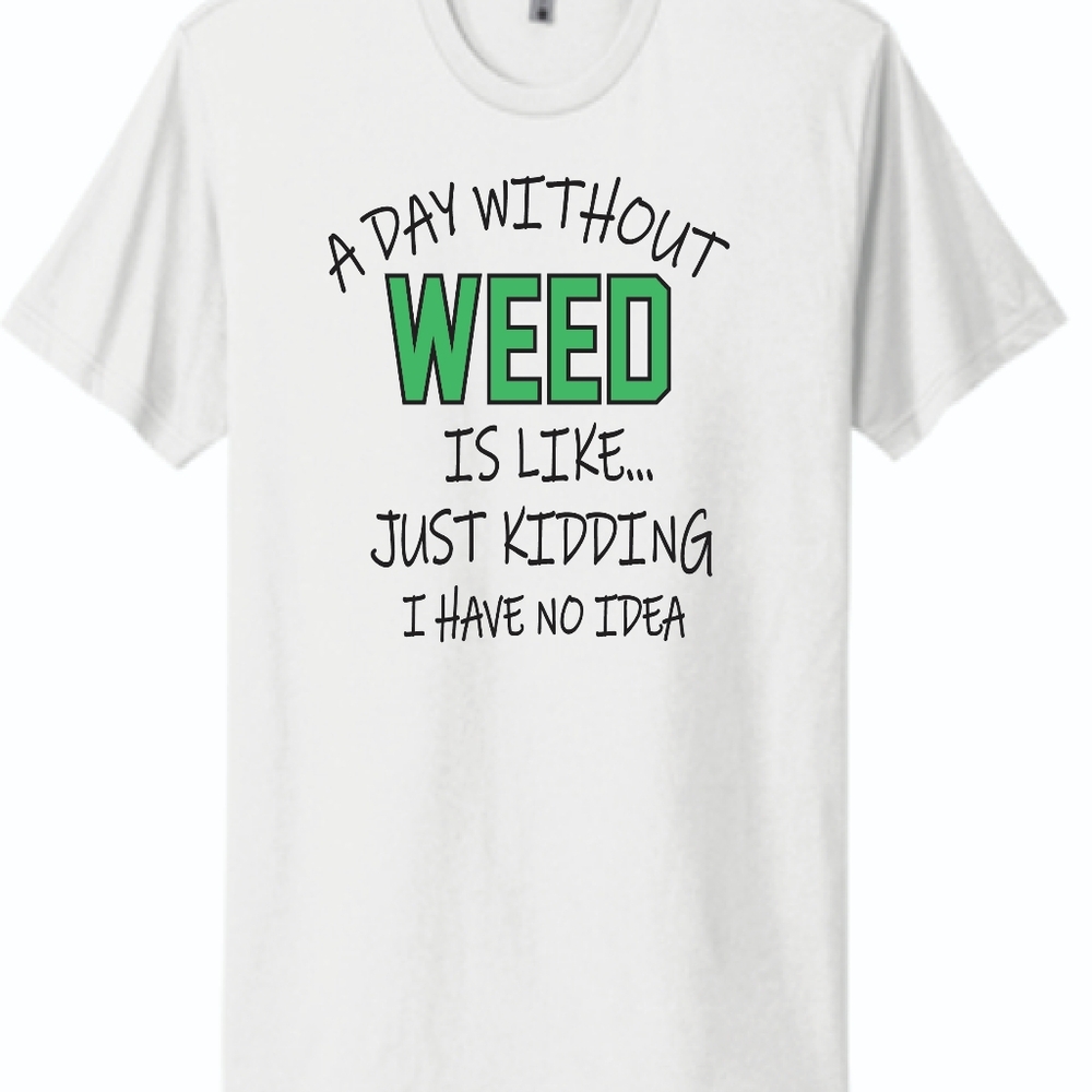Graphic Tee - White with Green Text